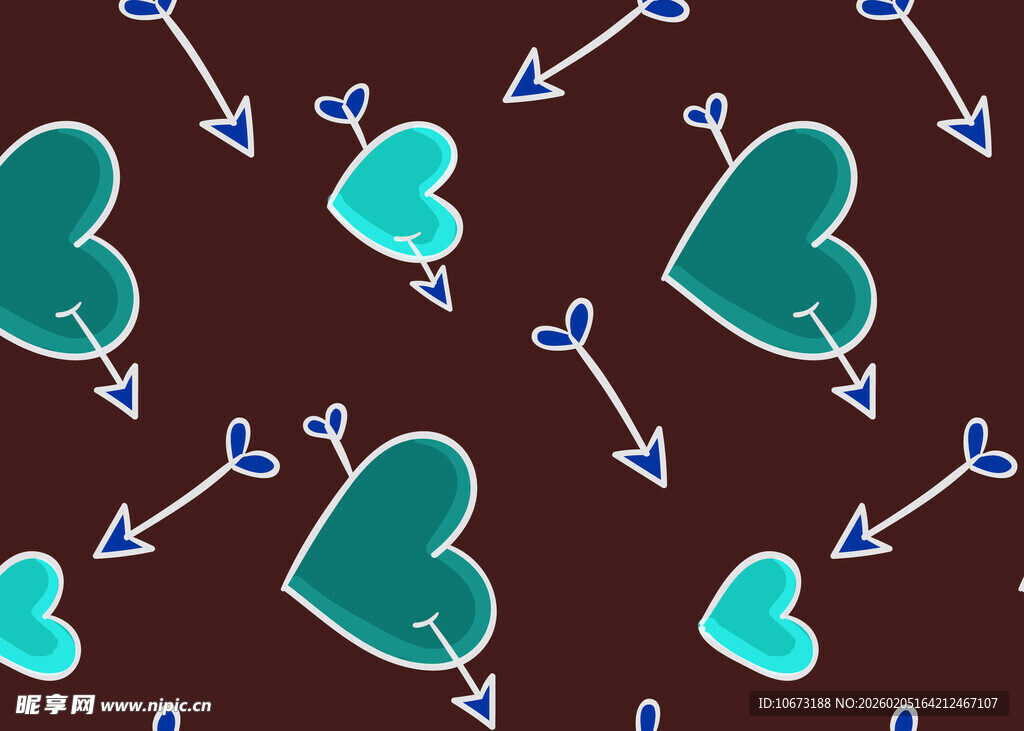 爱心箭头图案背景设计