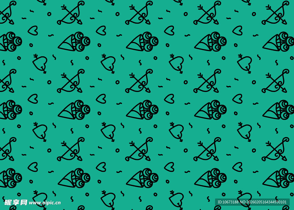 绿色海洋生物图案背景