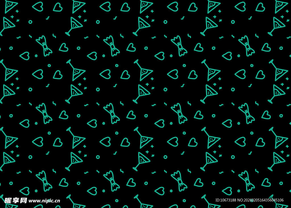 黑色底绿色几何图案纹理