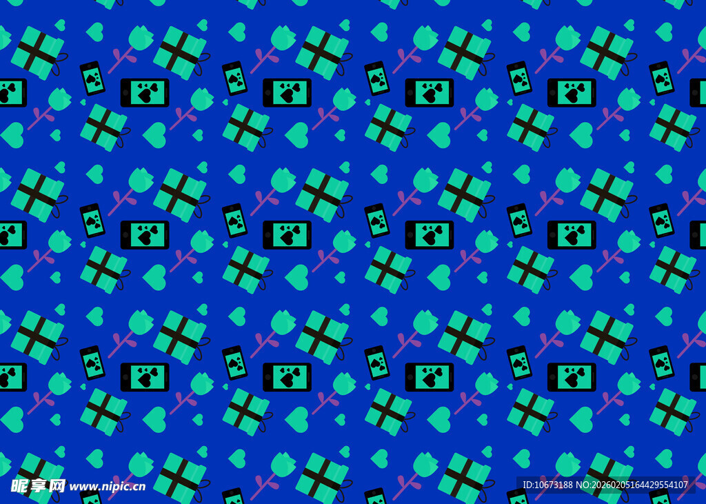 蓝绿交织几何图案背景