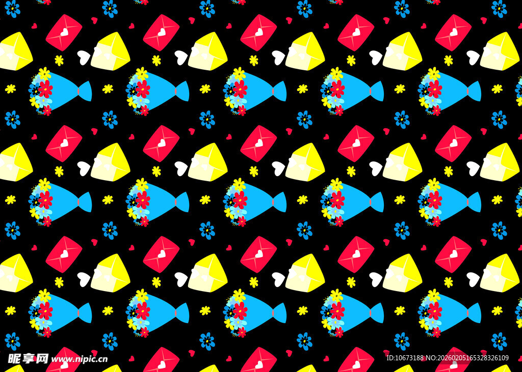 彩色小鱼图案背景