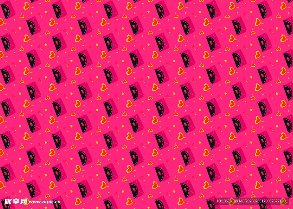 粉色背景上的黑色图案