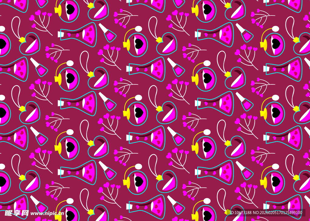 梦幻紫色花卉图案背景