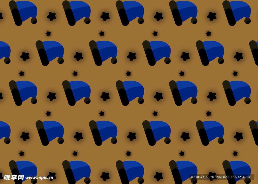 蓝色大象图案背景设计