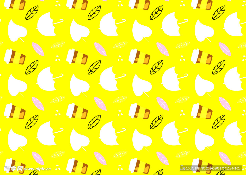 黄色背景卡通鸭子图案