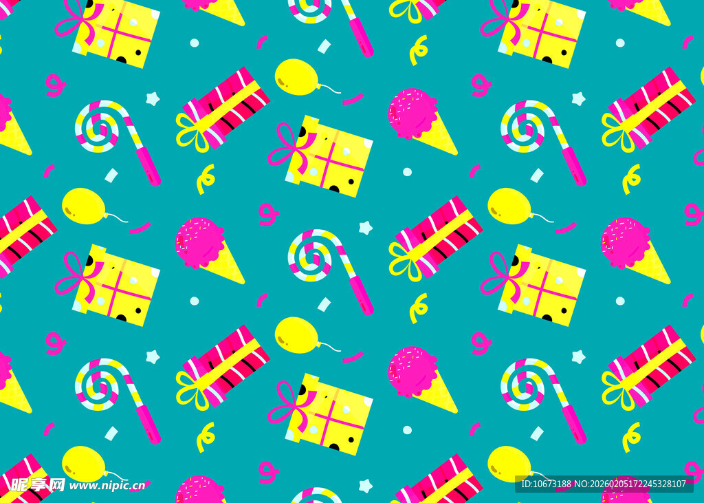 多彩糖果图案无缝背景