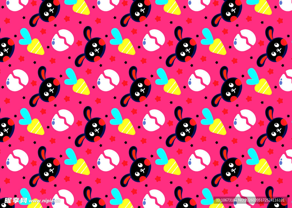 粉色背景多彩图案装饰图