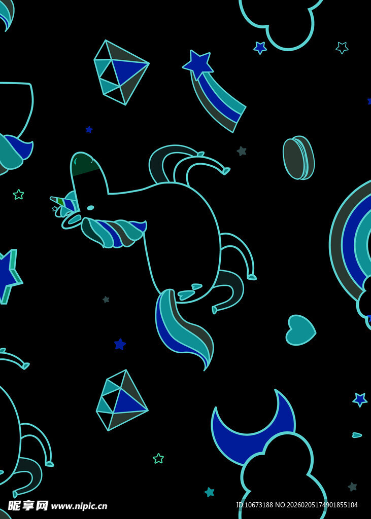 梦幻星空元素图案设计