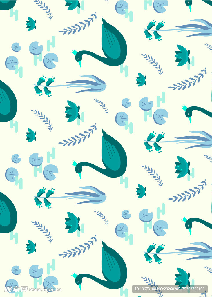 清新绿植图案背景设计