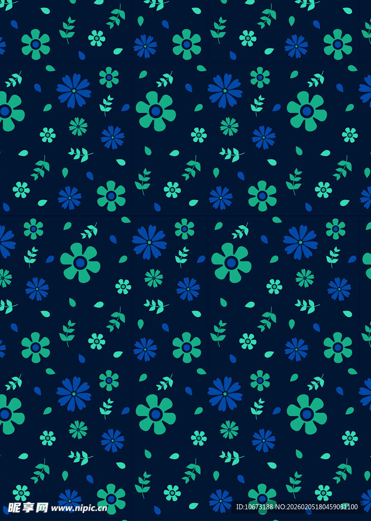 蓝绿雪花图案背景纹理