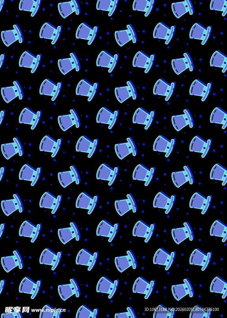 蓝色卡通图案无缝背景