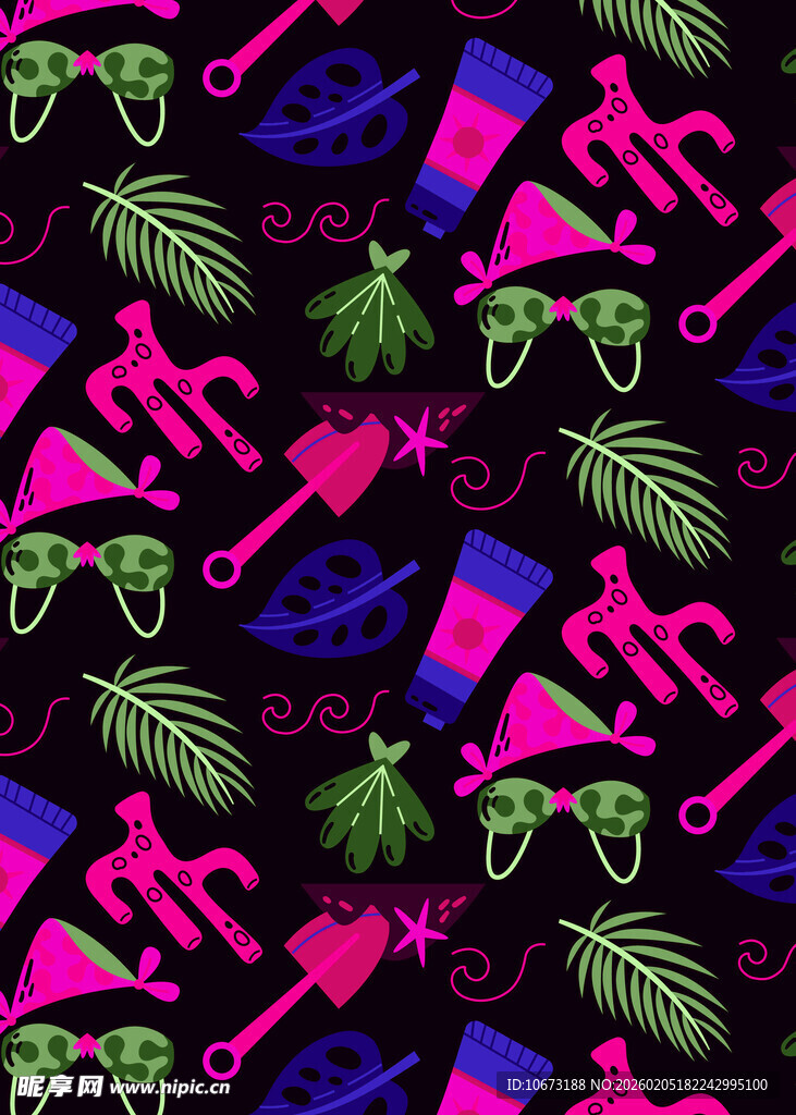 多彩派对元素图案背景