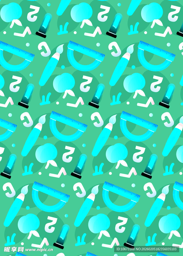 几何图案的清新绿色背景