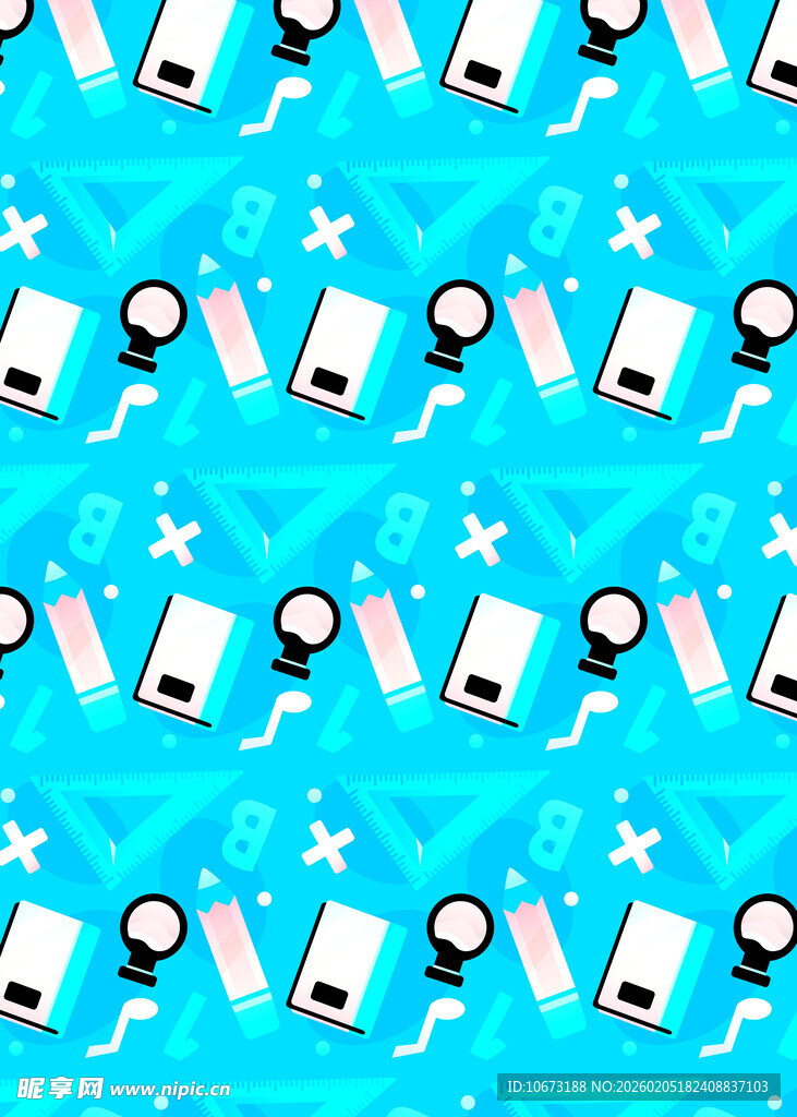 蓝色背景的电子设备图案