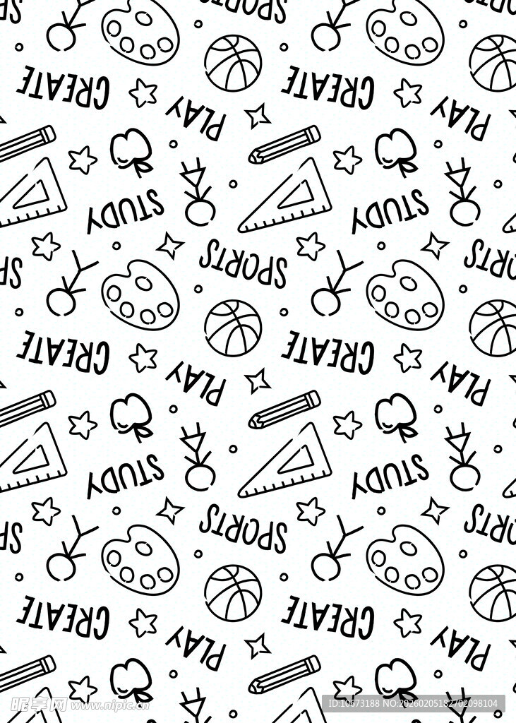 数学元素无缝图案背景