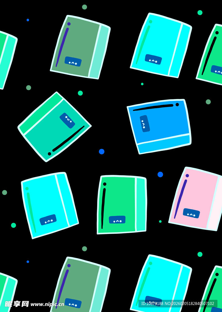 多彩复古电脑图案背景