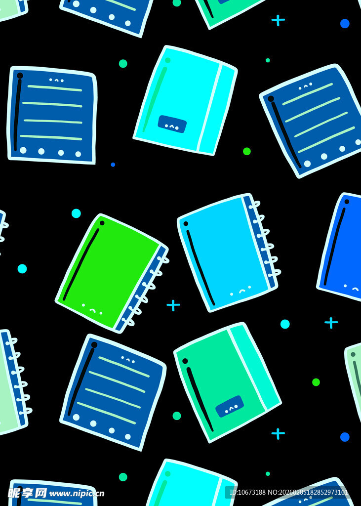 多彩笔记本图案背景