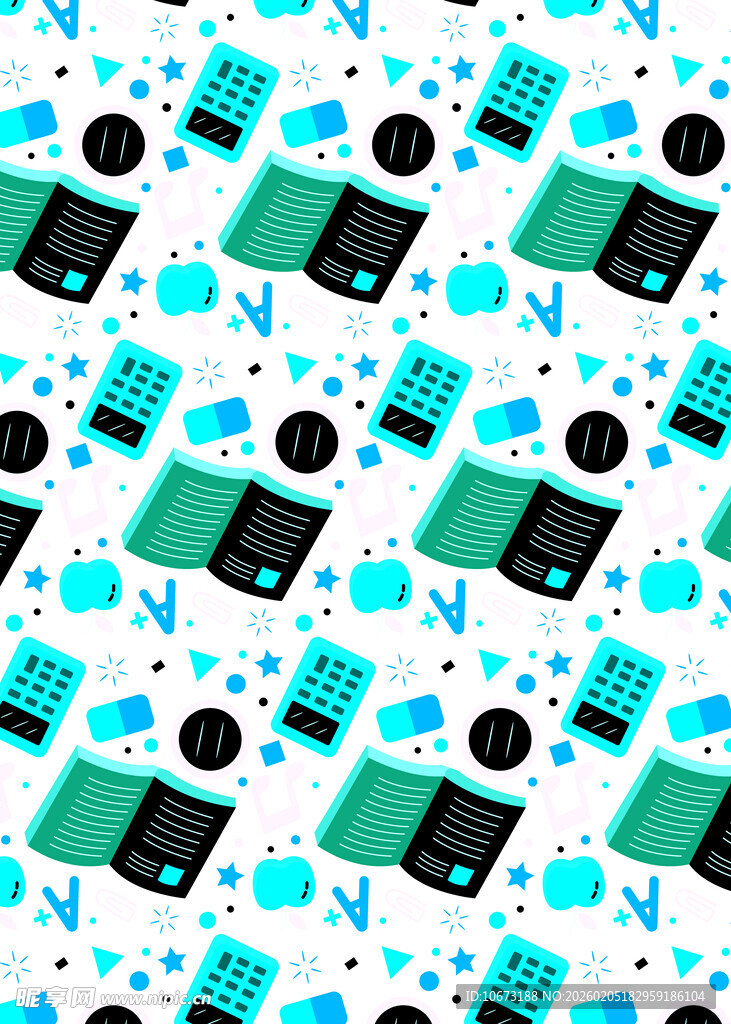 多彩电子元件图案背景