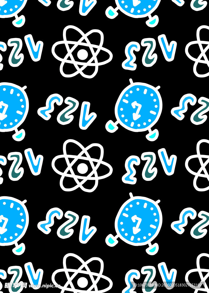 原子图案黑色背景设计图