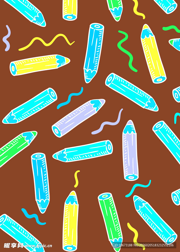 多彩蜡笔无缝图案背景