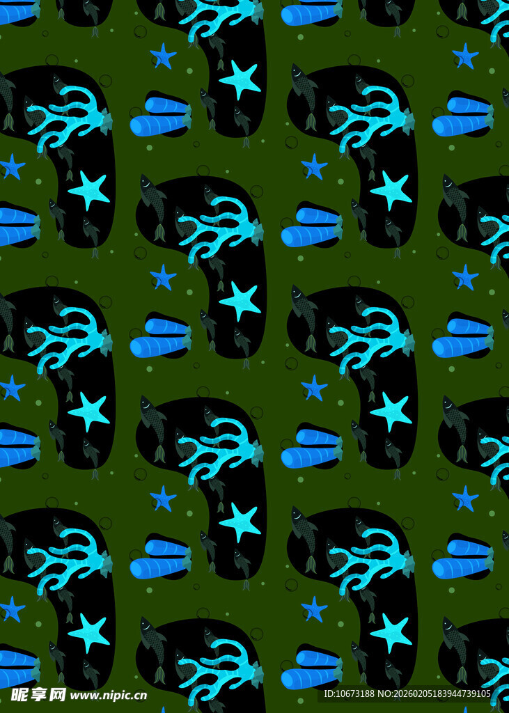 绿色背景的酷炫图案设计