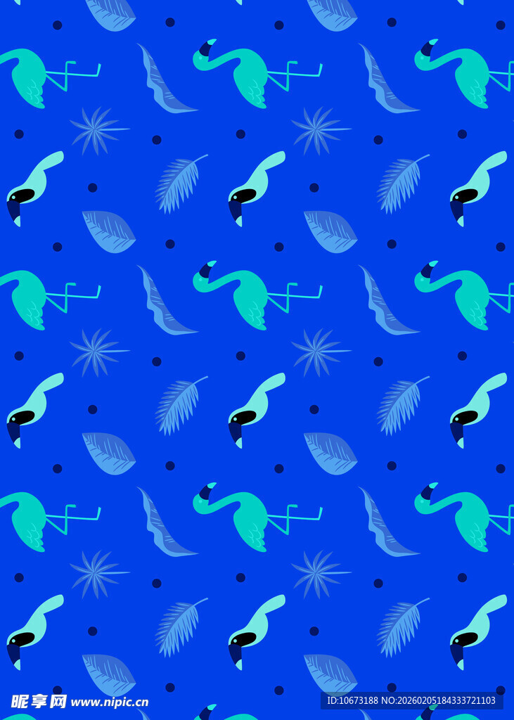 蓝色海洋生物图案背景