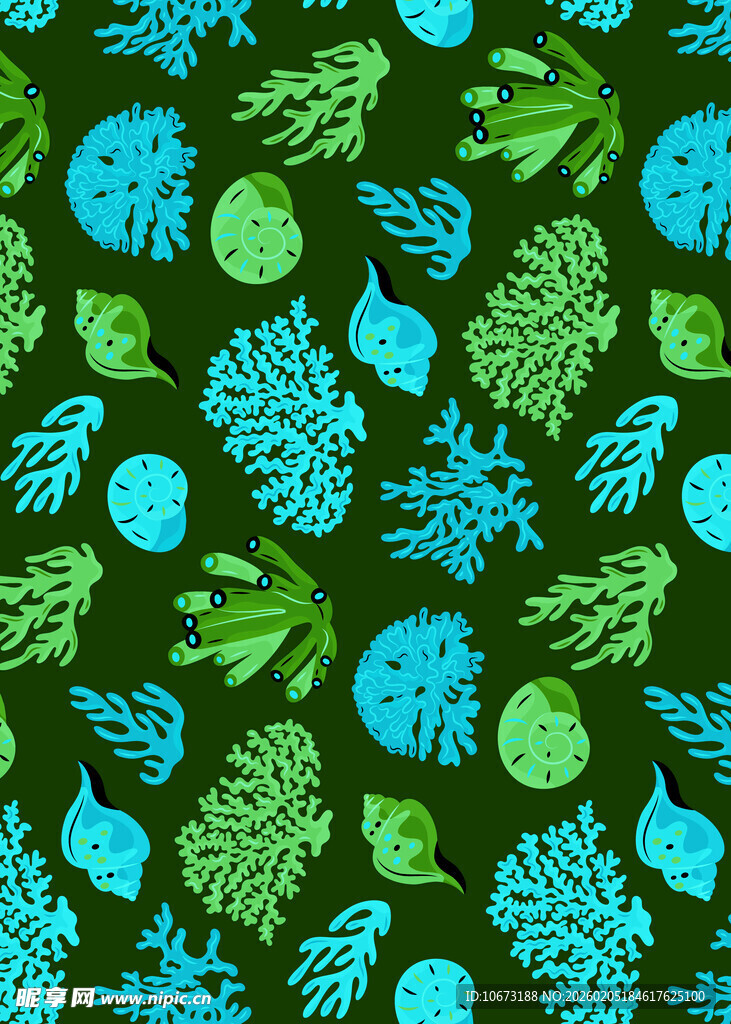 清新绿植图案背景