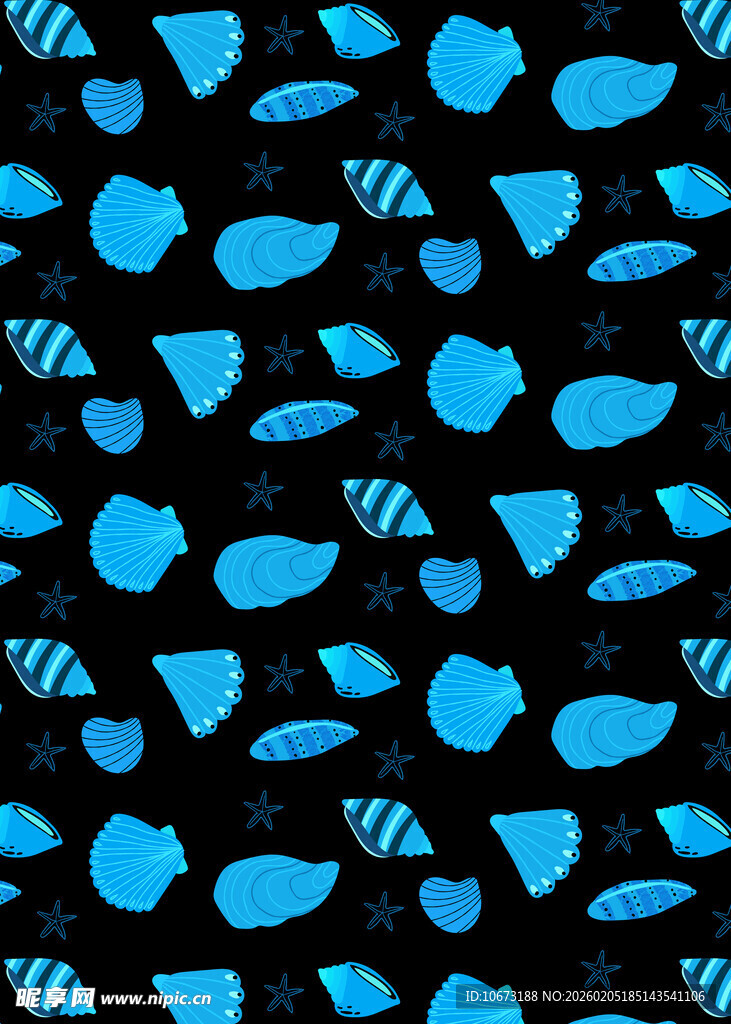蓝色鲸鱼图案无缝背景