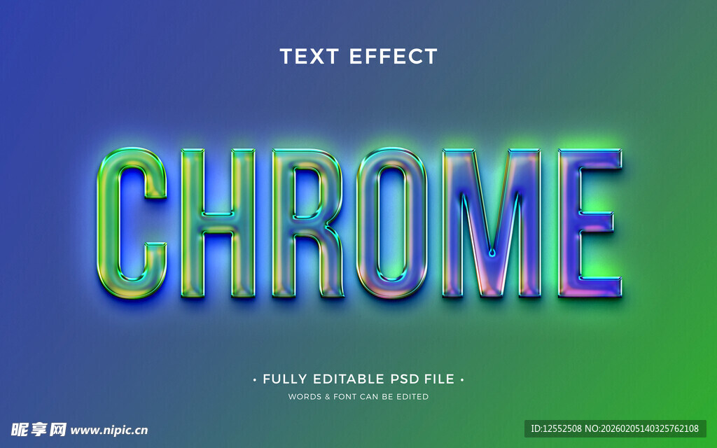 炫酷铬合金文字特效