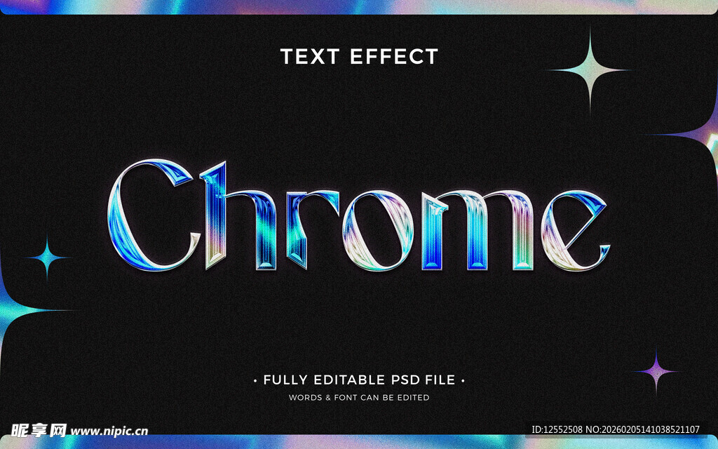 炫酷Chrome文字特效展示