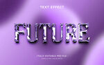 紫色未来风格立体字效果