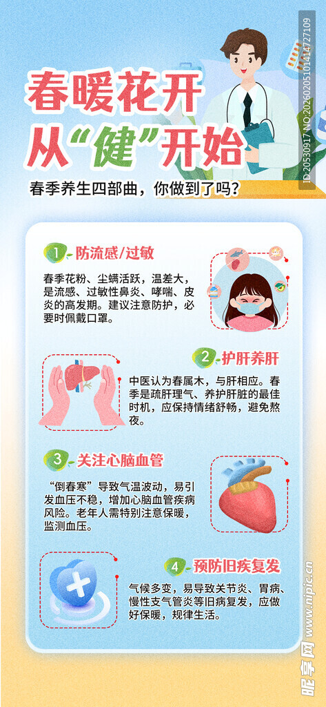 春季健康知识宣传海报