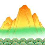 中式山水风景插画