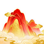 中式山水祥云壮丽景观