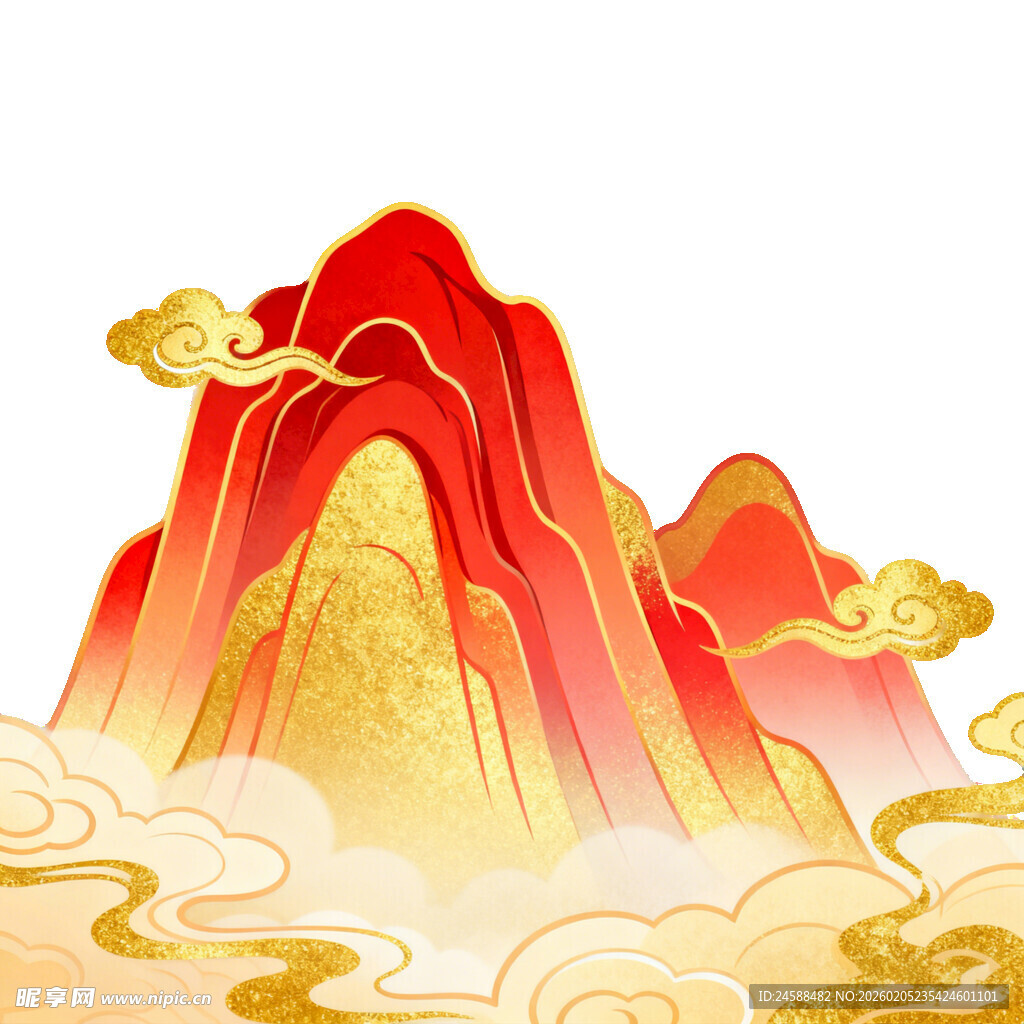 中式山水祥云壮丽景观