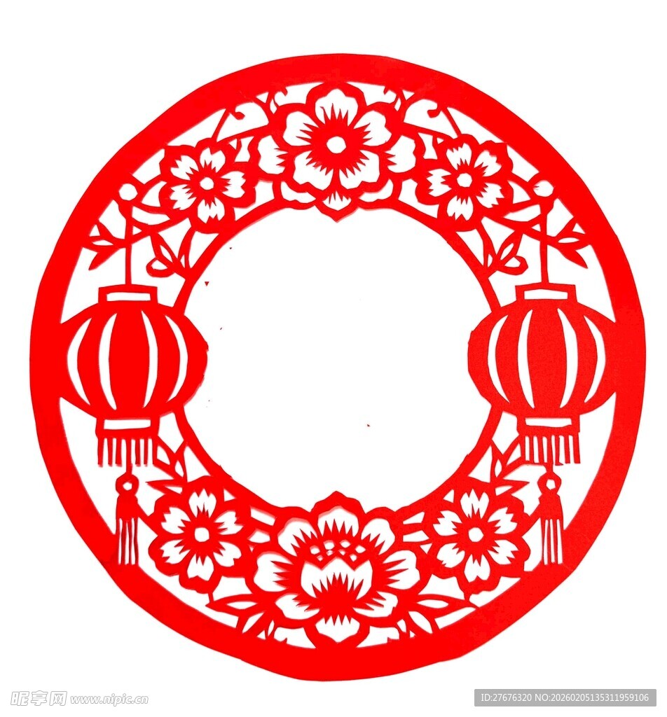 新中式红灯笼牡丹矢量设计