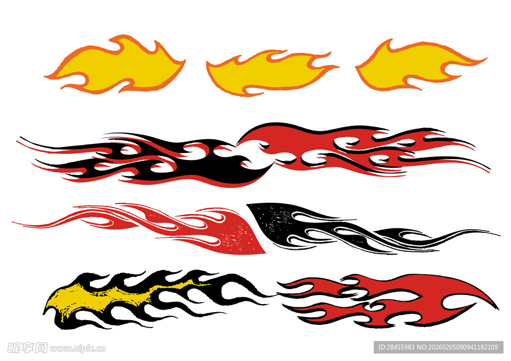 火焰汽车贴纸图案展示
