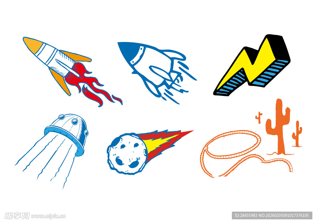 趣味太空主题卡通元素