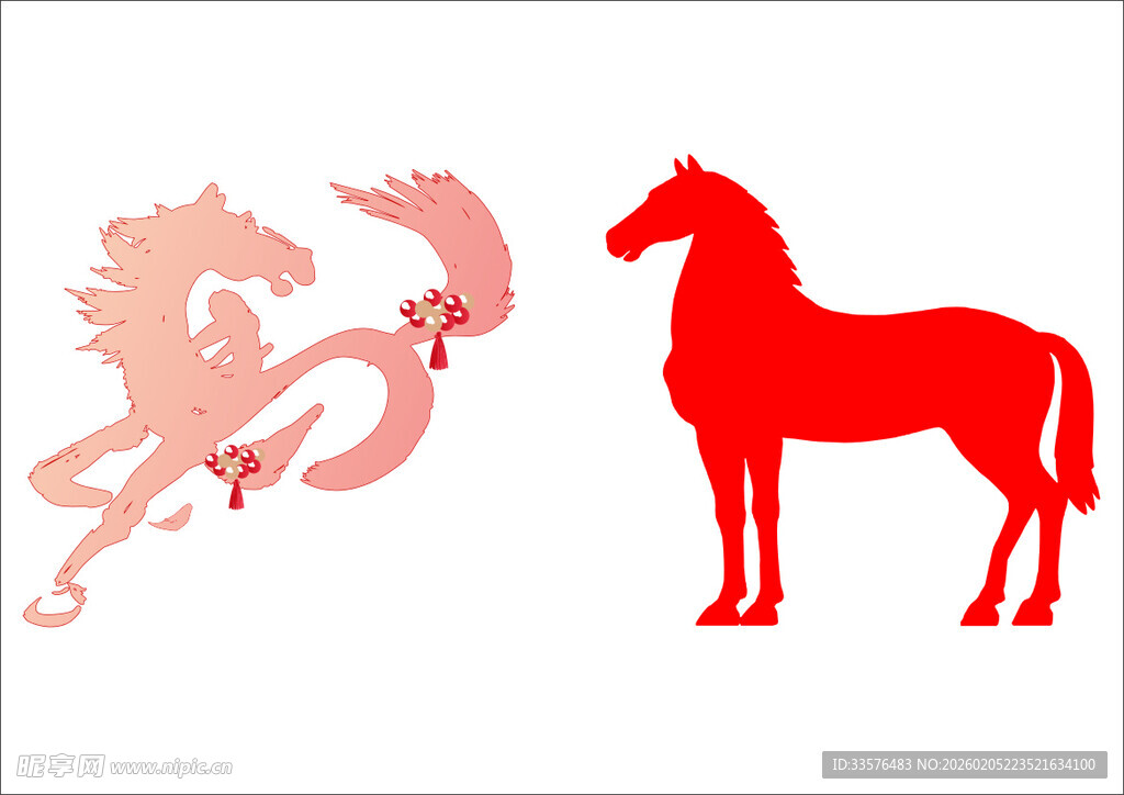 龙凤马图案设计元素