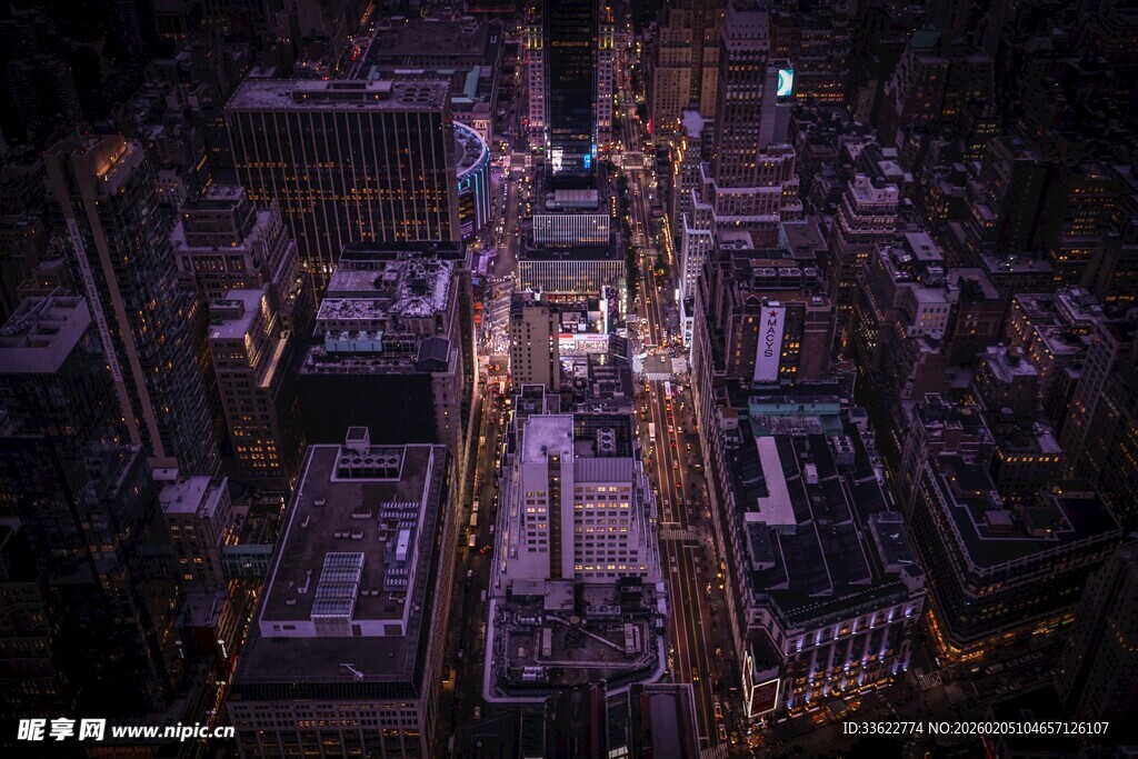 城市夜景俯瞰图