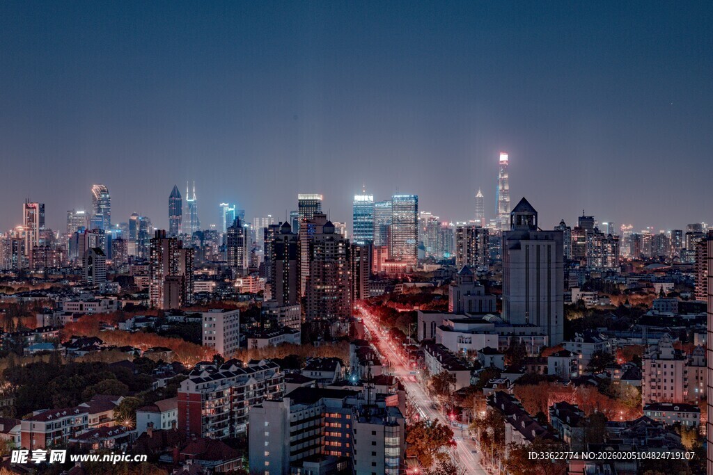 城市夜景璀璨灯火辉煌