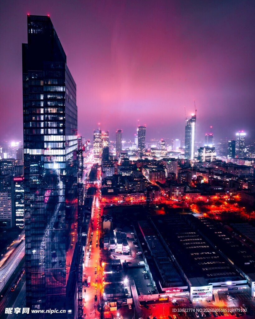 繁华都市夜景璀璨