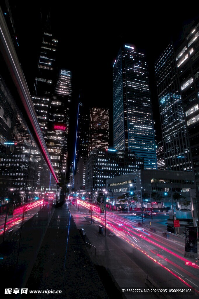 城市夜景车流光影之美