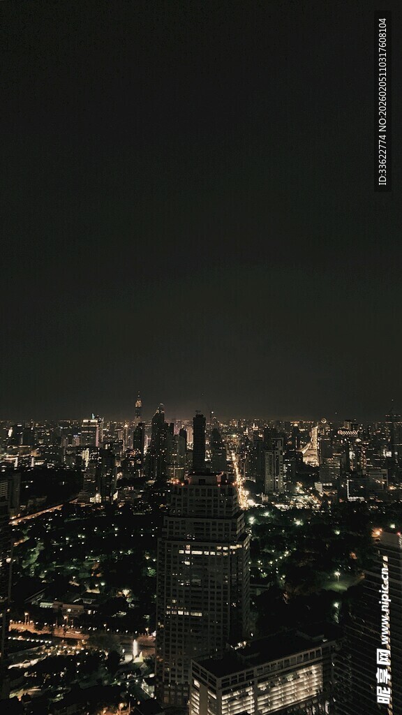 城市璀璨夜景俯瞰图