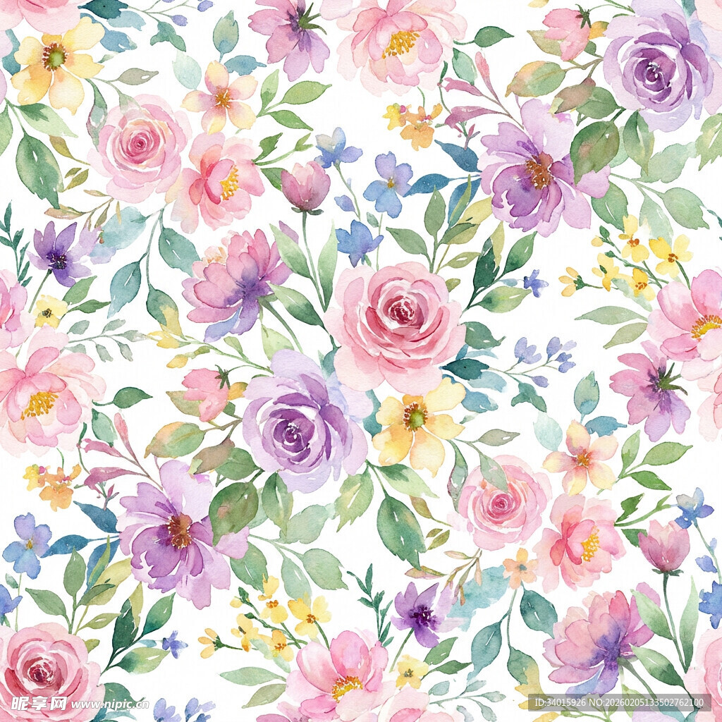 水彩花卉图案背景