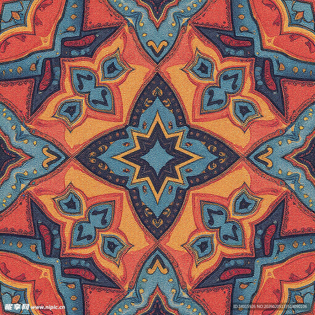 多彩几何民族风图案