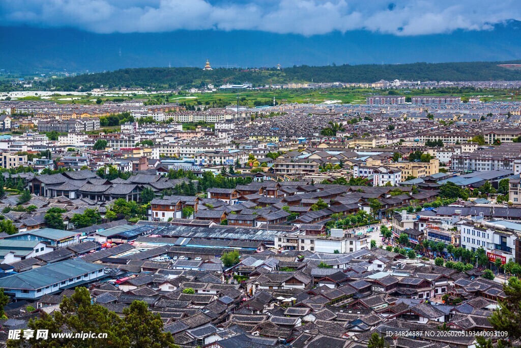 俯瞰美丽城市全景