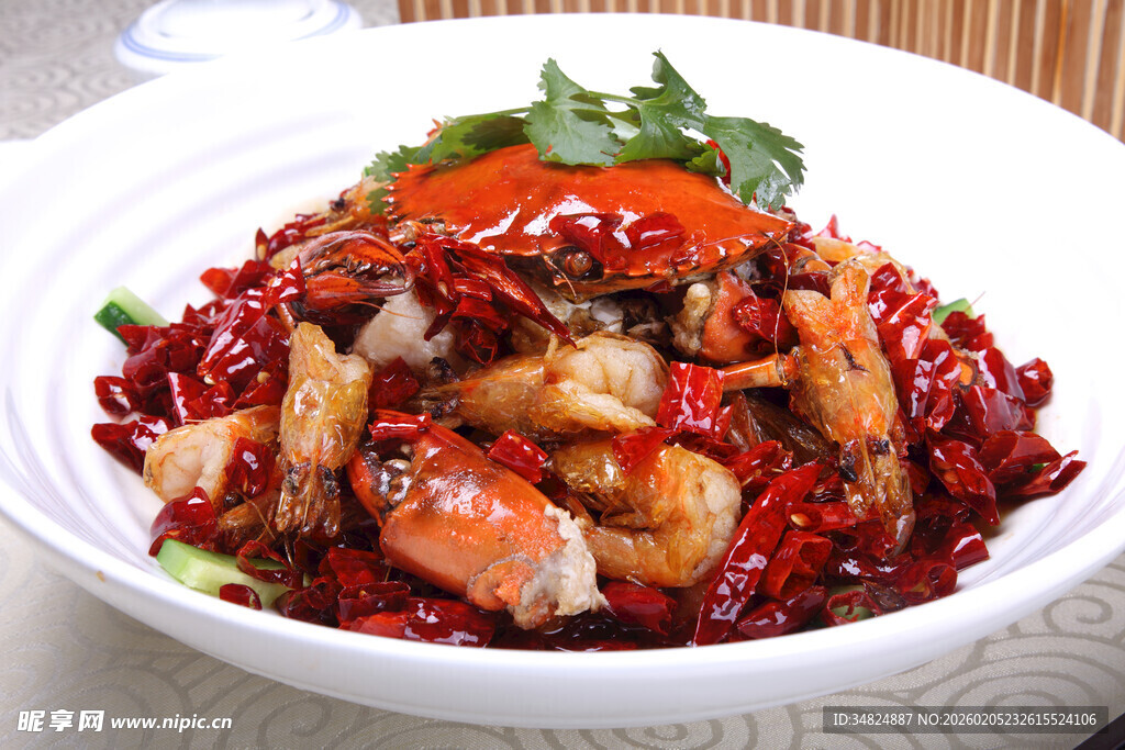 香辣可口的美味炒虾