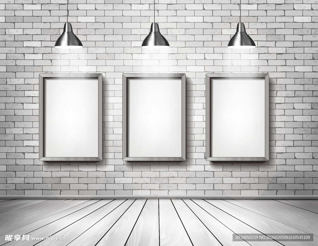 空白画框墙面展示空间