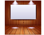 木质墙面空白广告牌场景